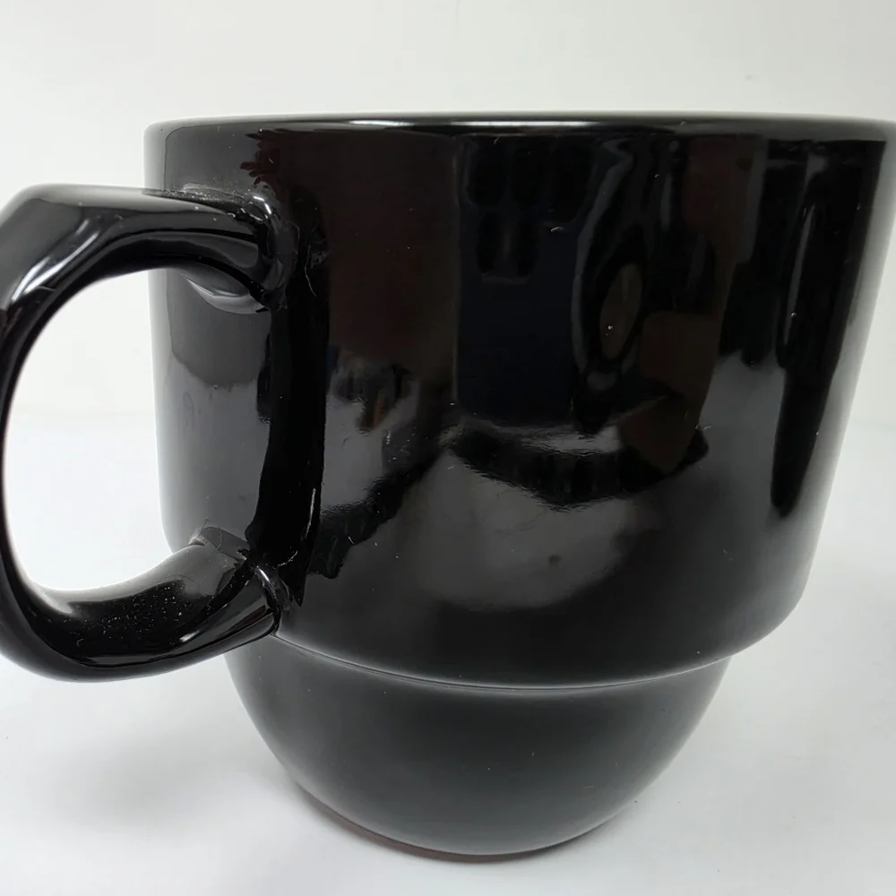 Coffee Cup Mug Stack Stackable Black Set of 2